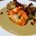 Artichoke with Shrimp and Jamon in a Delicate Cream