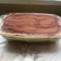 Бисквитена торта с ванилов крем и какао
