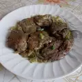 Chicken Livers with Onions in a Pan