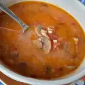 Гъста оризова супа с гъби, моркови и домат