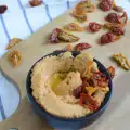 Hummus with Dried Cherry Tomatoes and Savory Herb