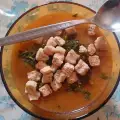 Крем супа с чушки, праз и целина