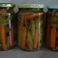 Chili Peppers and Carrots in a Jar