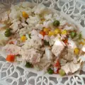 Пържен ориз със зеленчуци и пилешко