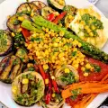 Pan Grilled Vegetables with Halloumi
