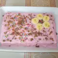 Бисквитена тортичка с плодове и шоколад