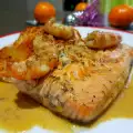 Salmon with Shrimp in Champagne and Saffron
