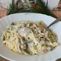 Спагети с бял сос и печурки