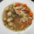 Cauliflower and Broccoli Soup with Turkey Leg