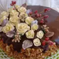 Орехова торта с дулсе де лече и шоколадова глазура