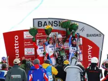 Fabienne Suter claimed victory in the World Cup downhill in Bansko