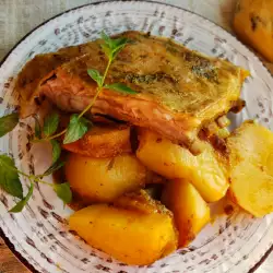 Roasted Lamb Ribs with Potatoes and Spearmint