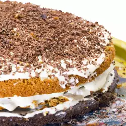 Торта с маскарпоне и течен шоколад