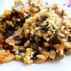 Лапад с ориз и гъби на фурна