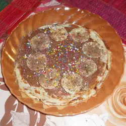 Палачинкова торта с банани и маскарпоне