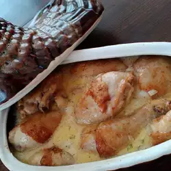 Chicken with Grated Potatoes in Clay Pot