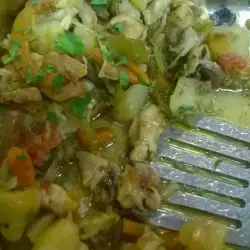 Пилешко месо с зеленчуци