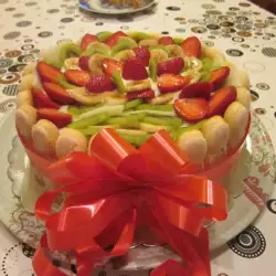 Эклерный торт с фруктами