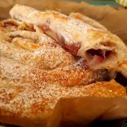 Puff Pastry Strudel with Cherries and Milk