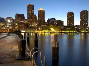 Небостъргачи - Снимка Бостън нощем