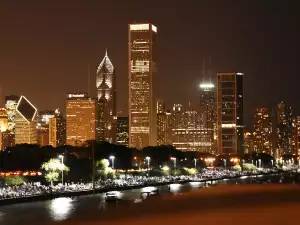 Небостъргачи - Снимка Чикаго нощем