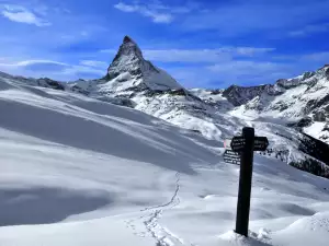 Най-красивите планини в света - Снимка На ски в Матерхорн