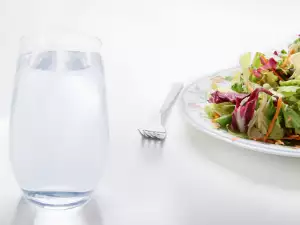 Water and salad