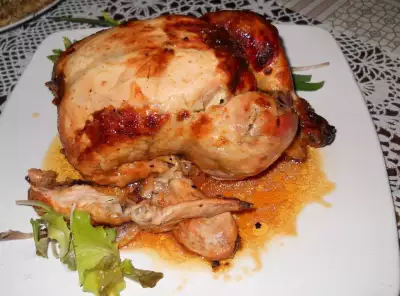 Фаршированная курица с патиссонами в рукаве | Рецепты с фото