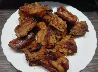 Свиные ребрышки с картофелем в рукаве в духовке — пошаговый рецепт с фото