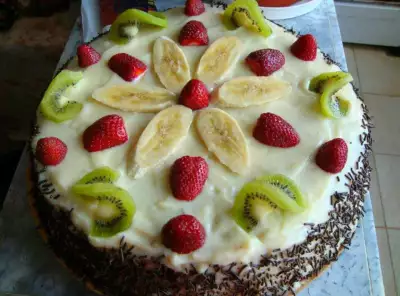 Торт фруктовый, пошаговый рецепт на ккал, фото, ингредиенты - Людмила