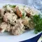 Fischsalat aus geräucherter Makrele und Kartoffeln