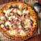 Potato Pizza with Mushrooms, Ham and Mozzarella