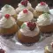 Cupcake with Raspberries and Chocolate-Vanilla Glaze