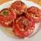 Stuffed Red Tomatoes with Rice and Minced Meat