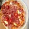 Pizza with Ham and Cherry Tomatoes