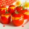 Stuffed Cherry Tomatoes with Eggplant and Pepper Dip