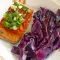 Salmon with Red Cabbage Garnish