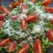 Микс зелени салати с чери домати и пармезан