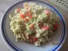 Scrambled Eggs with Leeks and Peppers