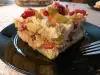 Pastel de bizcochos de soletilla con yogur y frutas