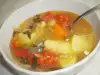 Зеленчукова супа с телешки бульон