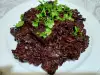 Risotto met zwarte rijst en bospaddenstoelen