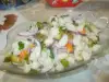 Бобена салата с кисели краставички и морков