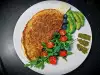 Reichhaltiges Omelette mit Haferflocken und Spinat
