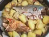 Bela riba sa krompirom i ljubičastim lukom