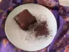 Brownie met pruimenjam en pure chocolade