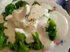 Brócoli con salsa de queso azul