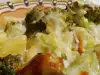 Запеканка с картофи, броколи и праз