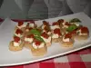 Garlic Bruschettas with Fresh Cheese and Tomato Paste