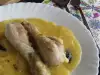 Пилешки бутчета с качамак и маслини